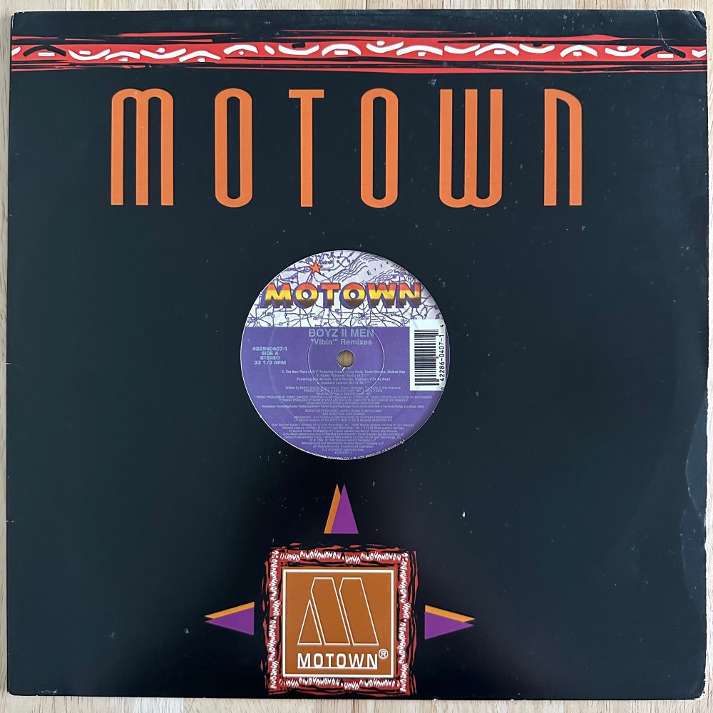 A photo of the cover of the Vibin remix 12” single by Boyz II Men