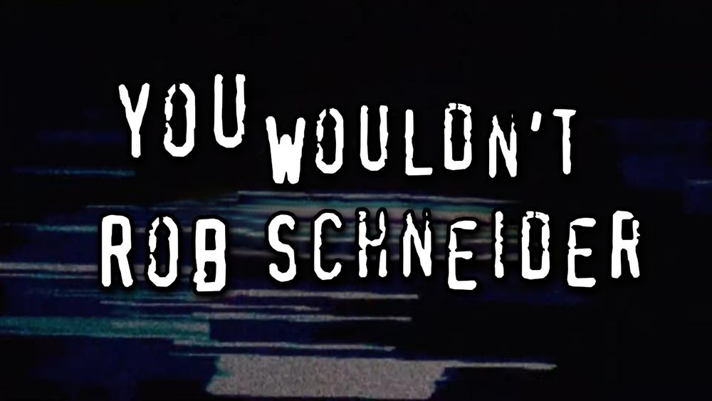 In the format of the famous "you wouldn't steal a movie" ad:

"You wouldn't Rob Schneider"