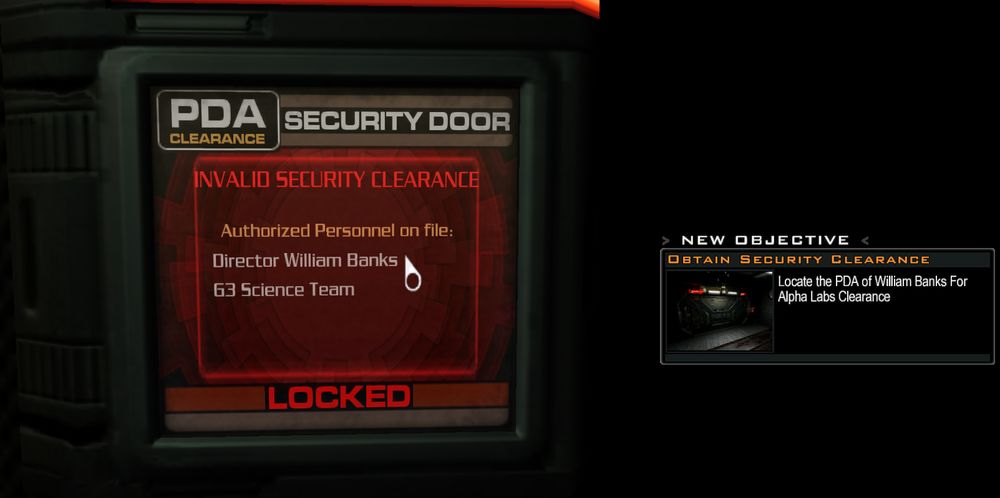 Screenshot of Doom 3. Security door tells me I do not have valid security clearance