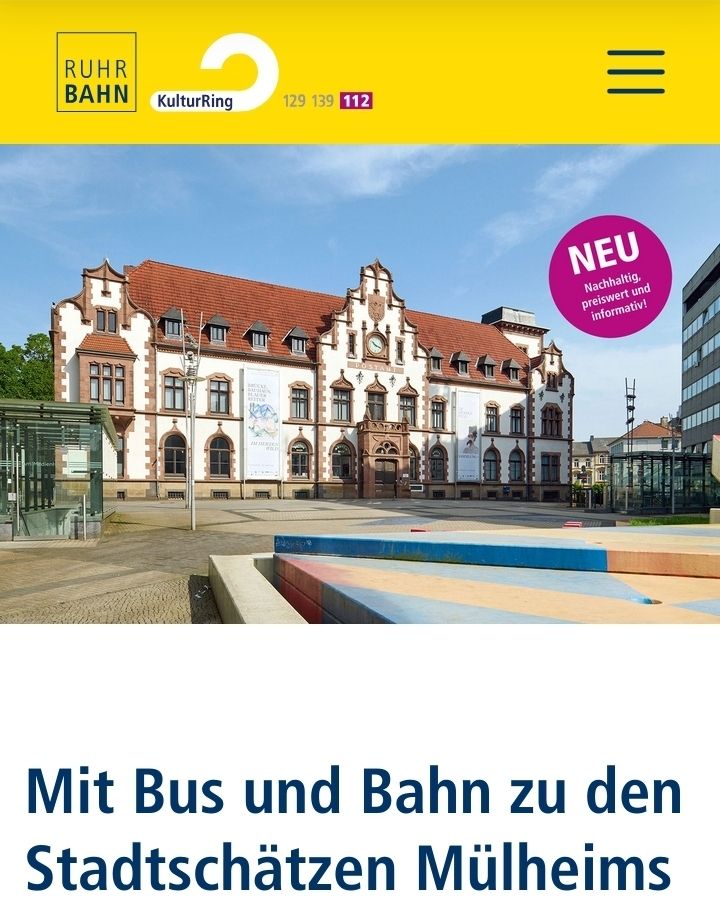 Startseite der Homepage kulturring-muelheim.de 