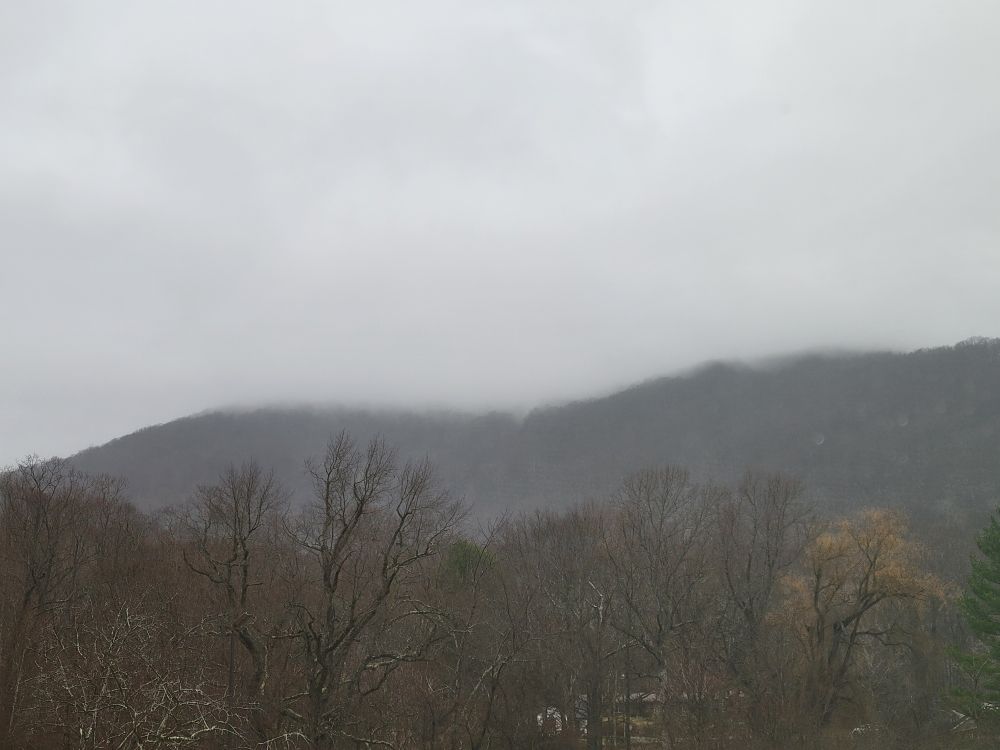 Mist and fog over the foothills of the Appalachian Mountains 