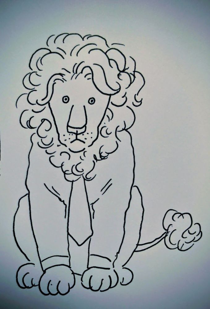 ライオンがスーツを着ているイラスト
