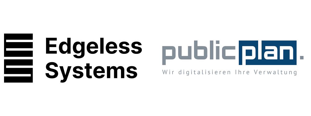 Logos von Edgeless Systems und publicplan