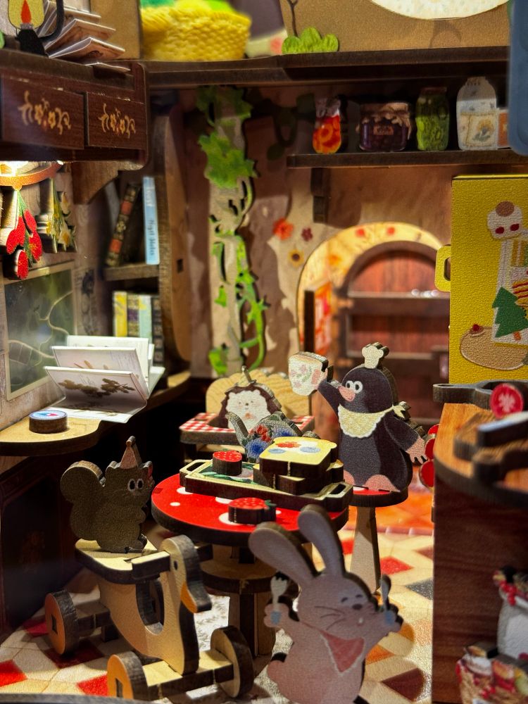 close up of diy apartment kit of mole’s apartment all completed