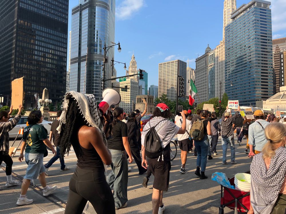 Protesters march in the streets