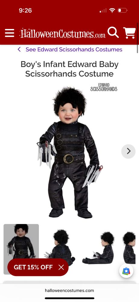 Baby Edward Scissorhands costume