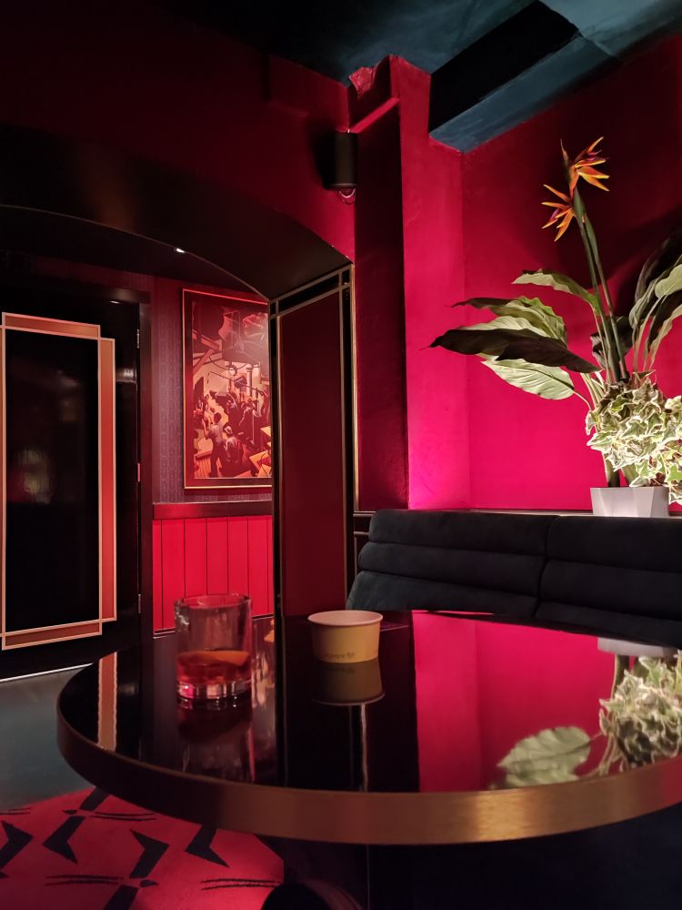 A booth in the bar of the Garden Cinema in London's Covent Garden