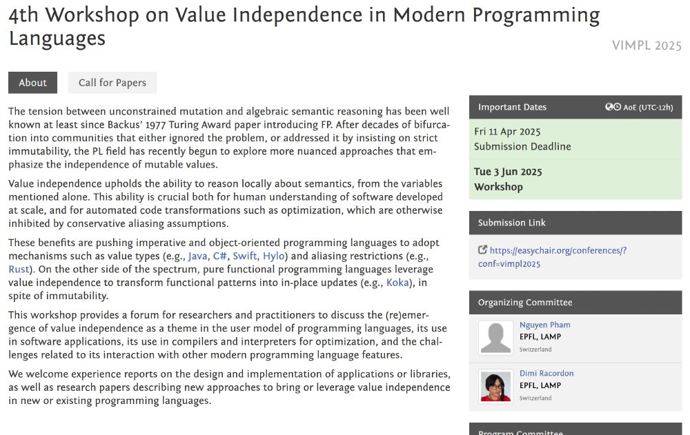 A screenshot of the VIMPL workshop website. The displayed submission deadline is Fri April 11, 2025