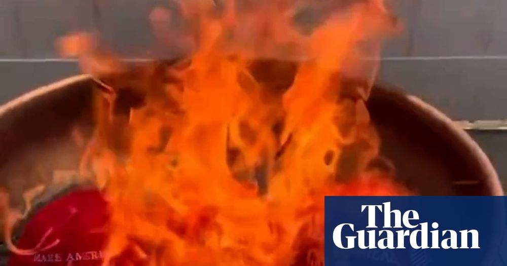 Trump supporters burn Maga hats after he dismisses Epstein files furor as ‘hoax’