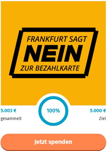 Screenshot von der Seite der Spendenkampagne bei betterplace - das Ziel 5.000,-€ wurde soeben übertroffen, der aktuelle Spendenstand liegt bei 5.003,-€