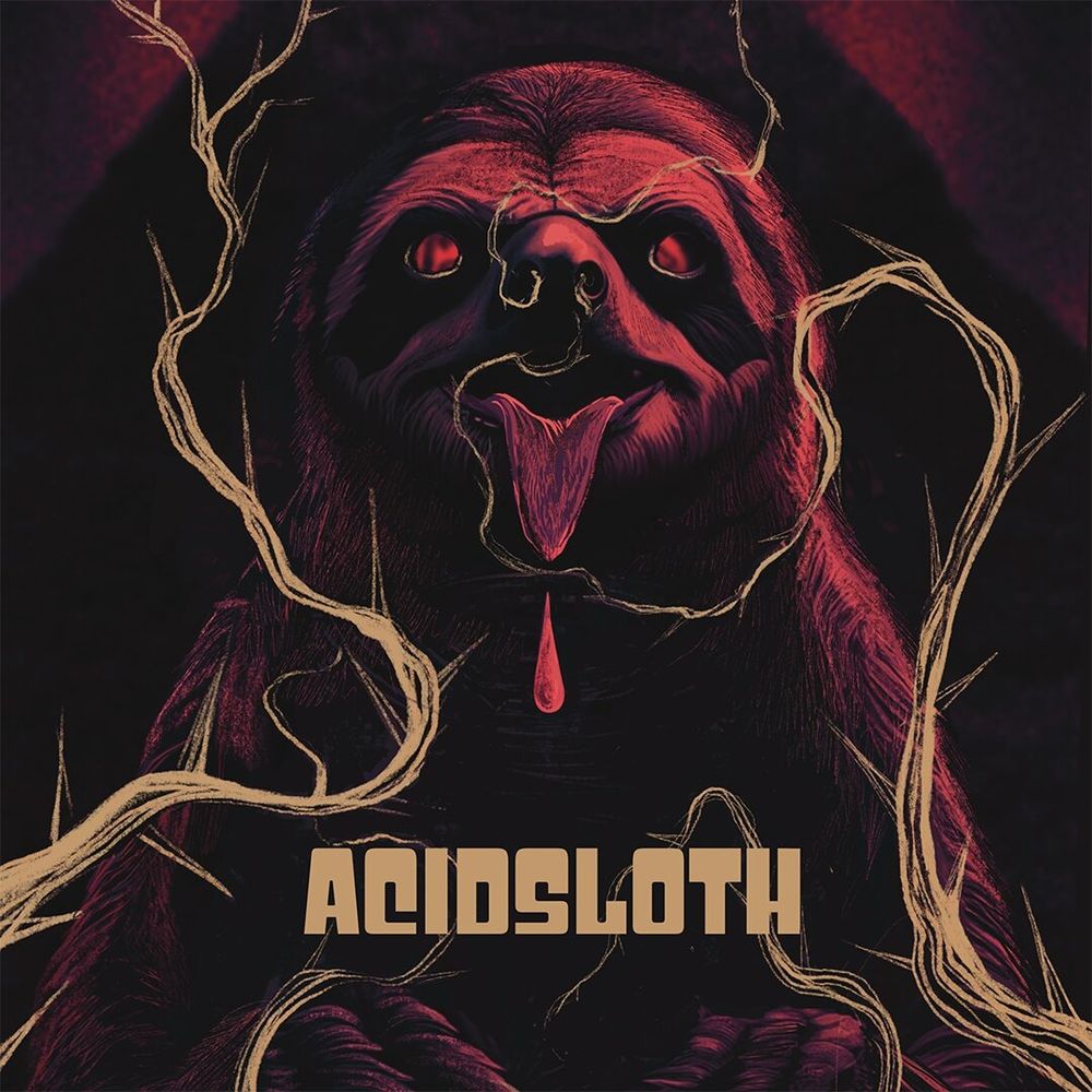 Cover for band acid sloth. Featuring a sloth on the cover.