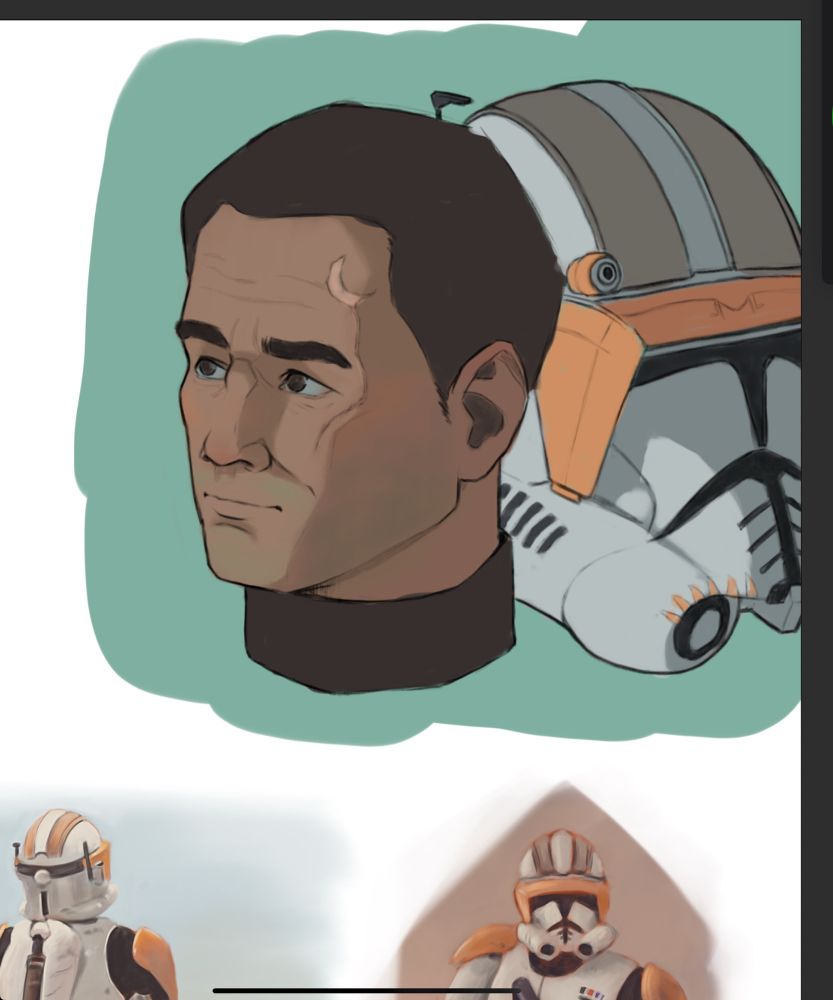 screenshot of a digital painting of commander cody from star wars the clone wars