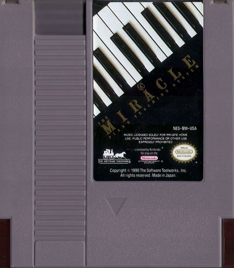 the Miracle Piano teching system game cartridge for NES