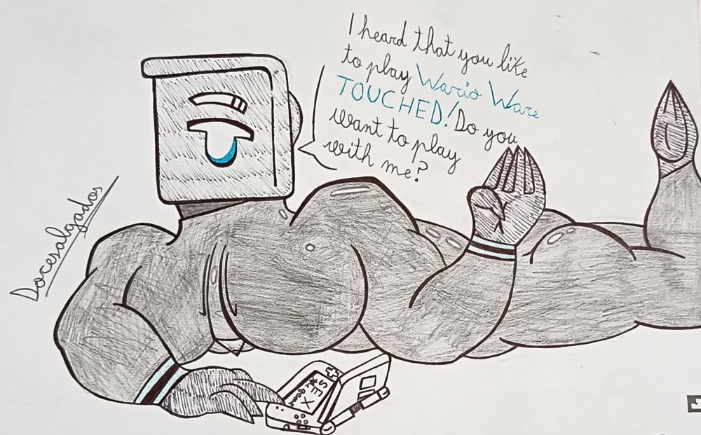 Little Stylus Man playing Wario Ware TOUCHED! And maybe is flirting with you.