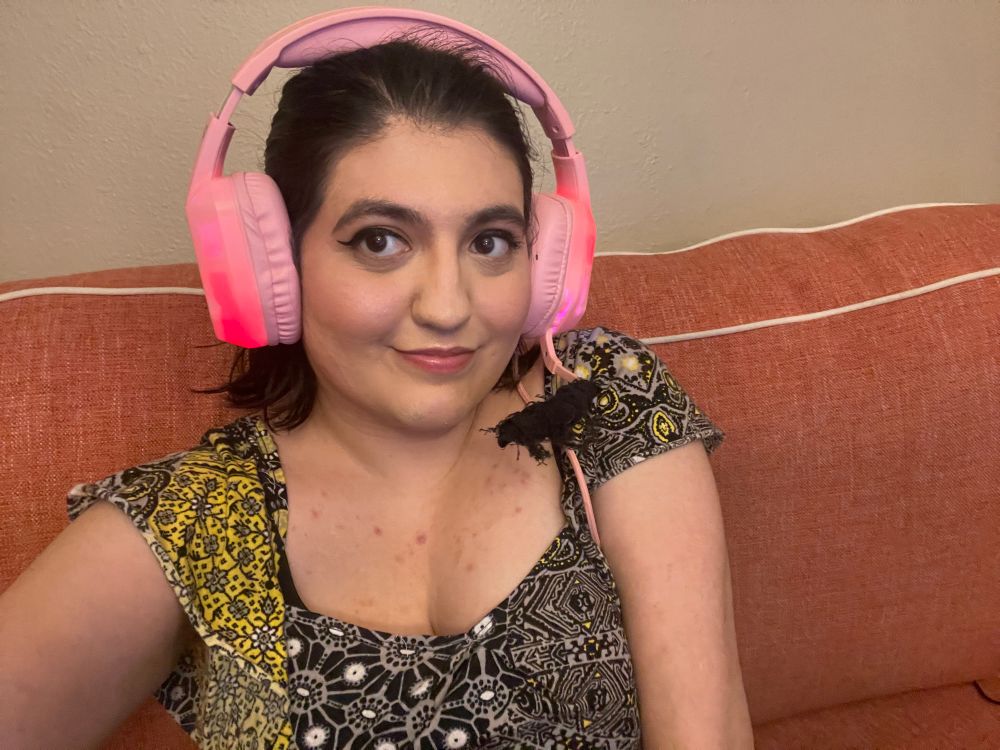 selfie of anya staring at the camera