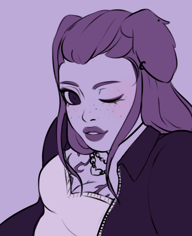 A muted portrait of a puppy girl.