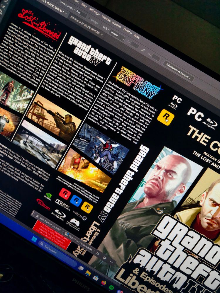 A screenshot of Photoshop showing the editing of a dvd cover