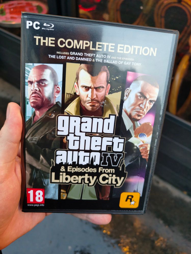 The front of a DVD box for GTA IV with a custom art