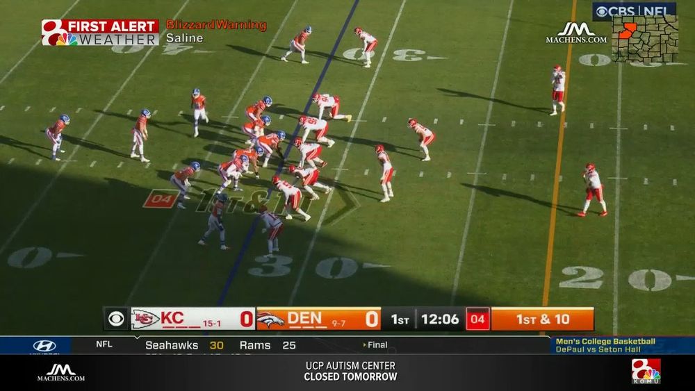 so here you got an NBC station whose bottom like news ticker covers up halfl of NBC's and then it has First Alert Weather Blizzard Warning Saline in the upper lelft and a map in the upper right