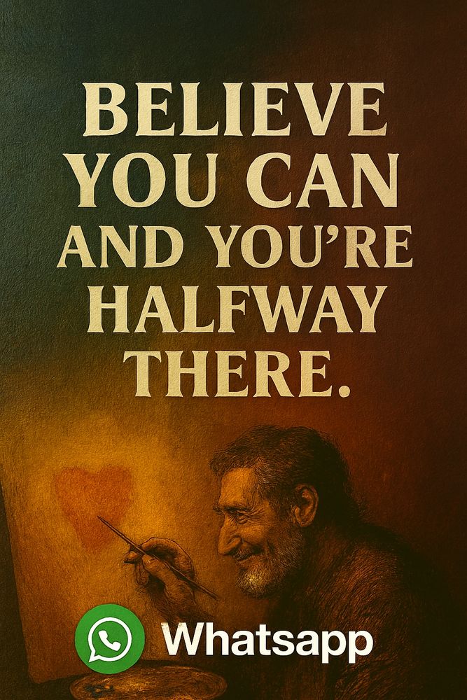 یقین کریں کہ آپ کر سکتے ہیں اور آپ آدھے راستے پر ہیں۔

Believe you can and you're halfway there.