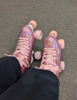 Pink roller skates