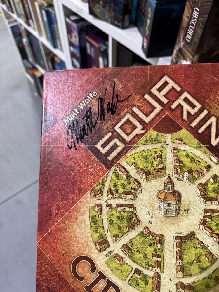 A egotist’s signature on the cover of Squaring Circleville.