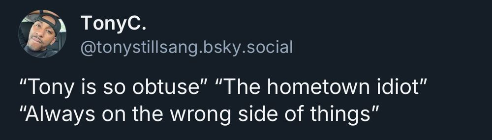 Tony has the worst food takes ever known to mankind. 