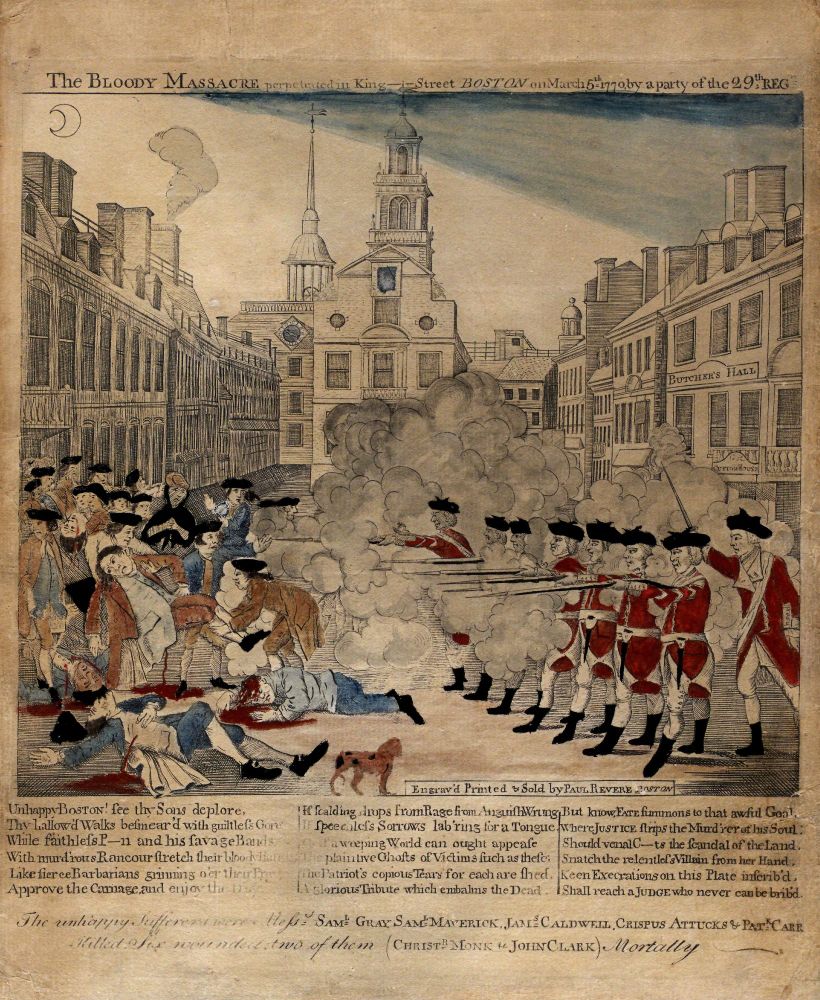 revere's famous engraving of the boston massacre