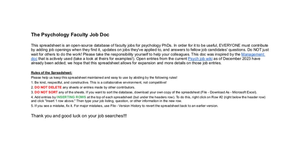 Psychology faculty job doc