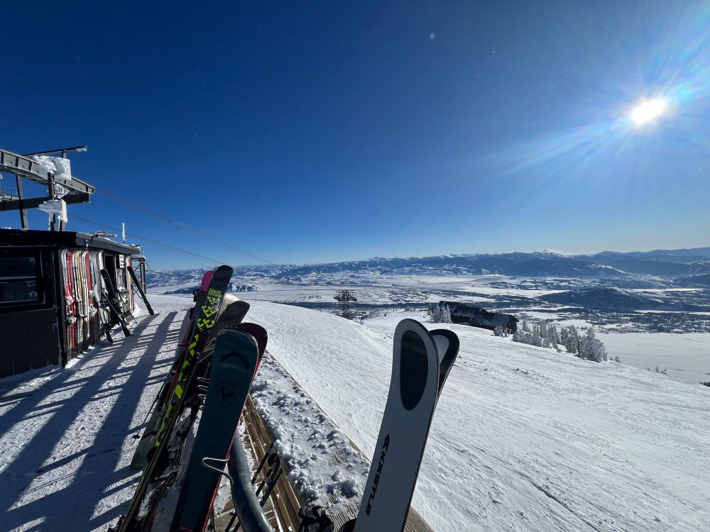The is the view from Corbet’s Cabin at 10,000’ amazing view and great waffles. 