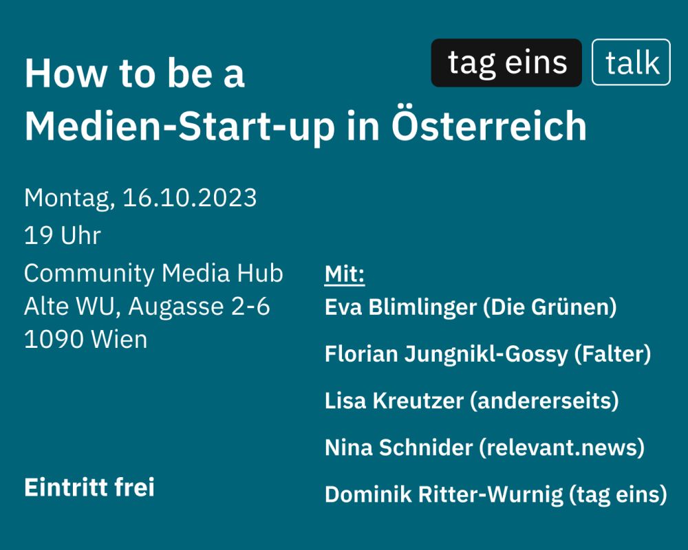 tag eins talk: How to be a Medien-Start-up in Österreich