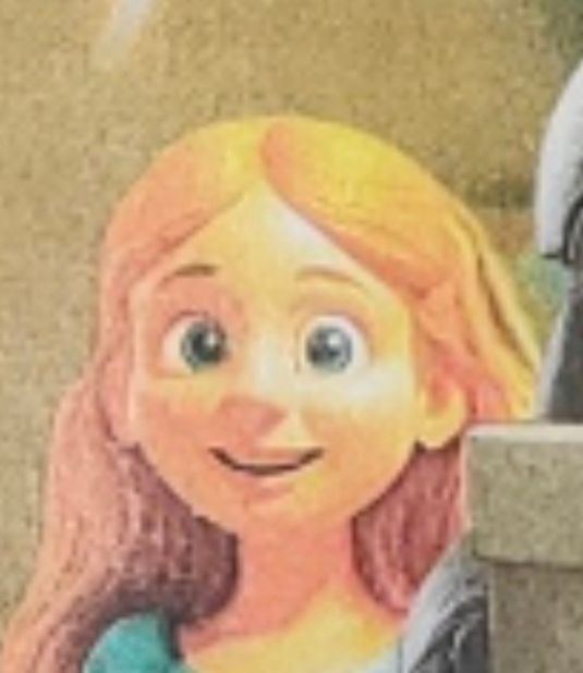 Closeup of an AI woman who looks like a Disney princess with a brain injury 