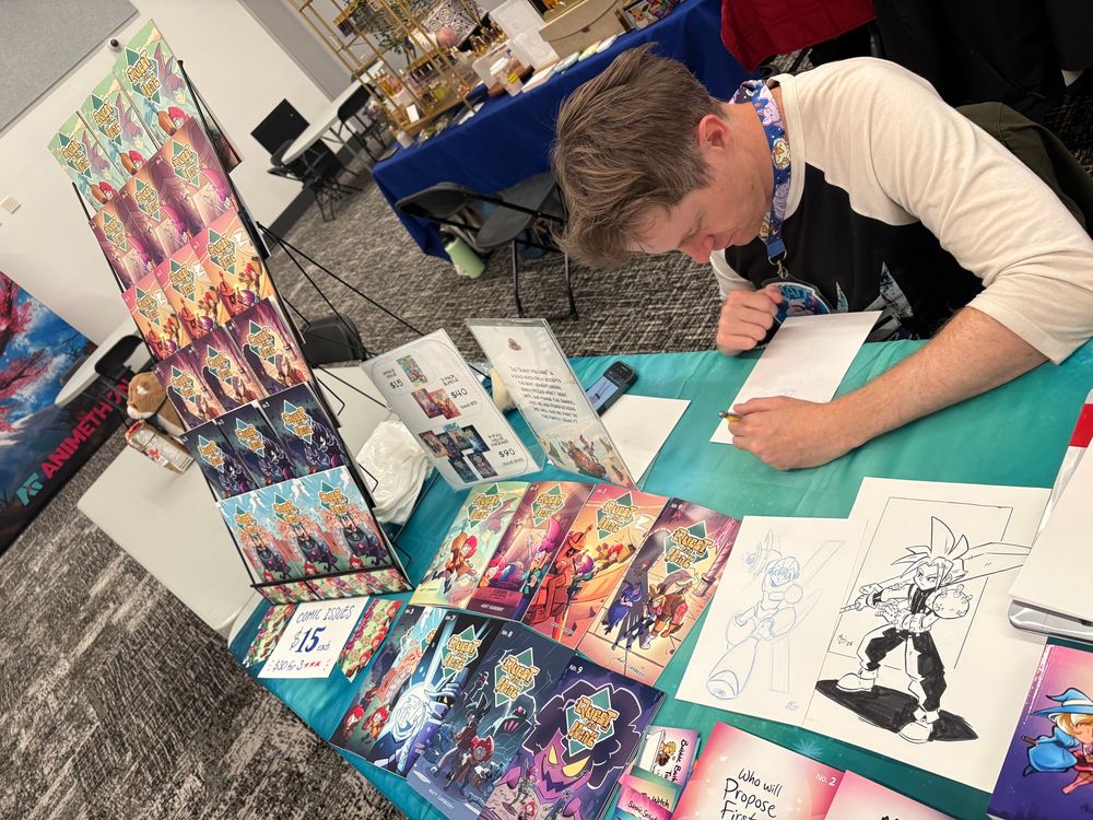 Matt sketching at his table at Bunka Hashi
