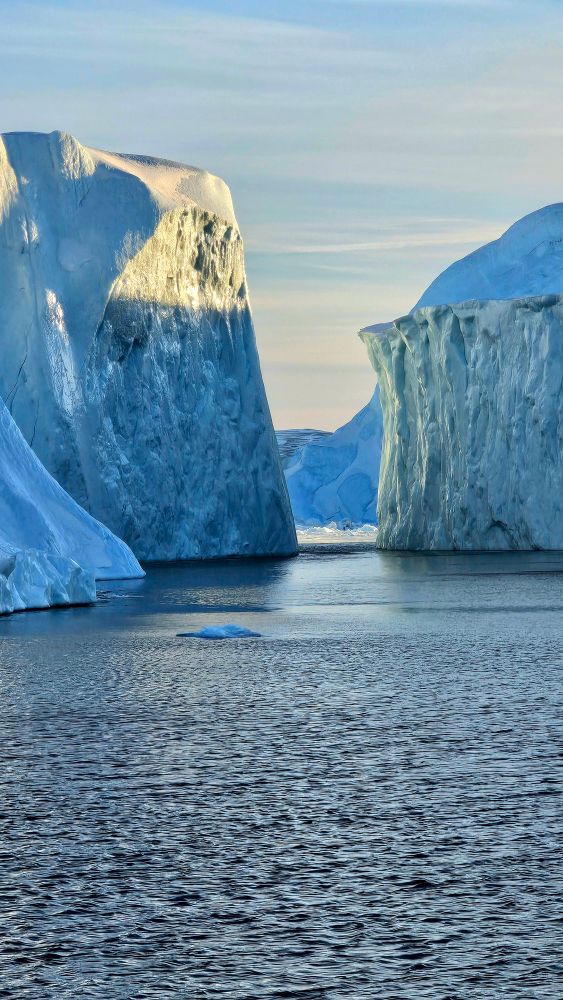 A passage between two icebergs