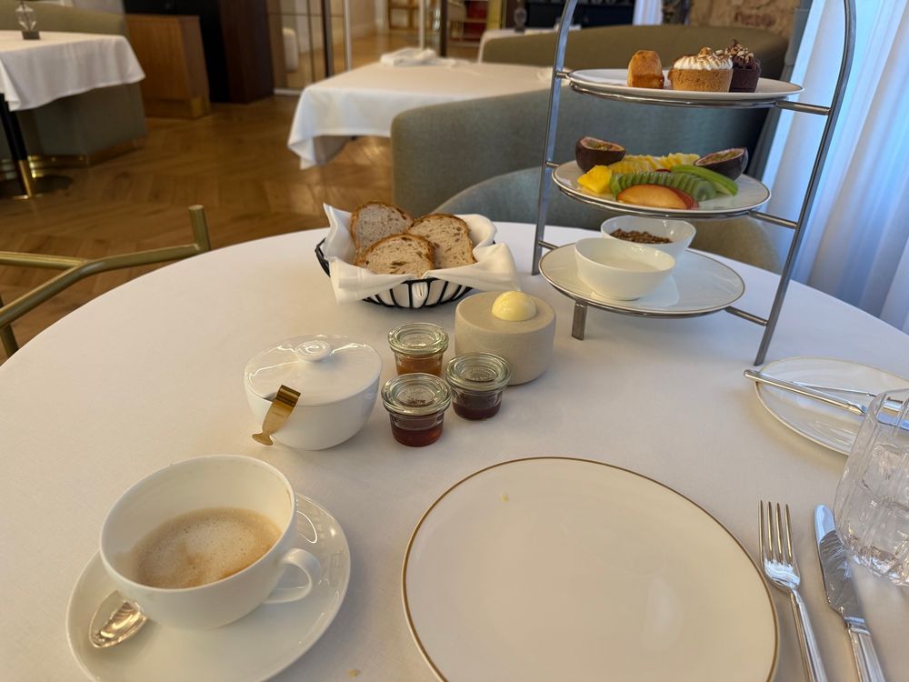An afternoon tea style breakfast.