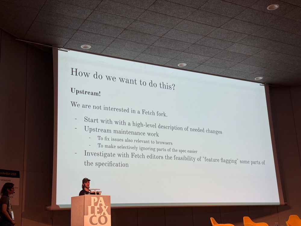 Luca talking about upstreaming Fetch divergence specific to server side use cases