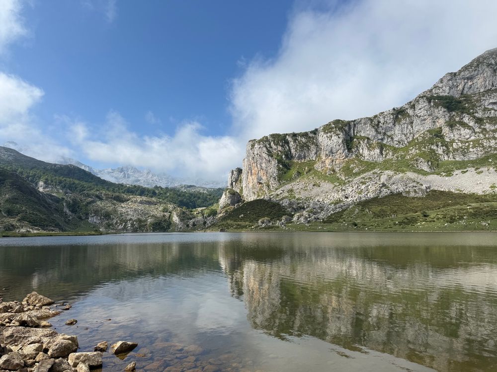 Lago Ercina with Picos de Europa in the backdrop