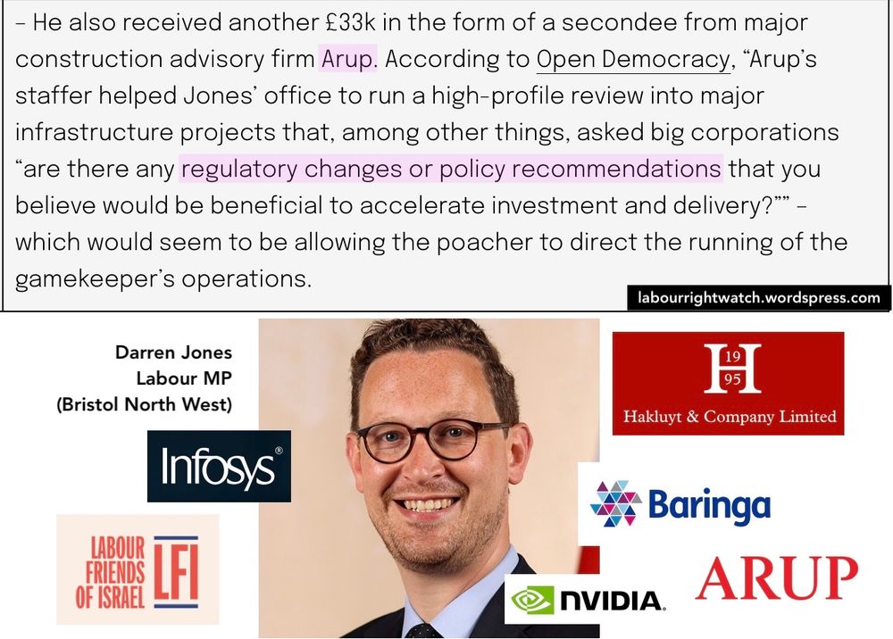 Darren Jones surrounded by logos of LFI, Arup, Hakluyt, Infosys, NVIDIA and Baringa.