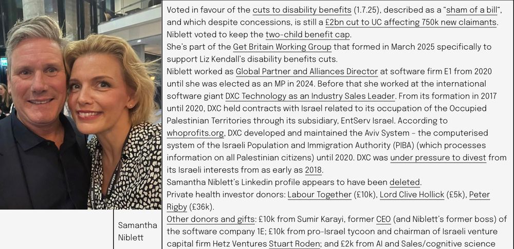 Scroll to section on Samantha Niblett
https://labourrightwatch.wordpress.com/2025/06/11/the-lesser-reported-details-about-sitting-labour-mps/