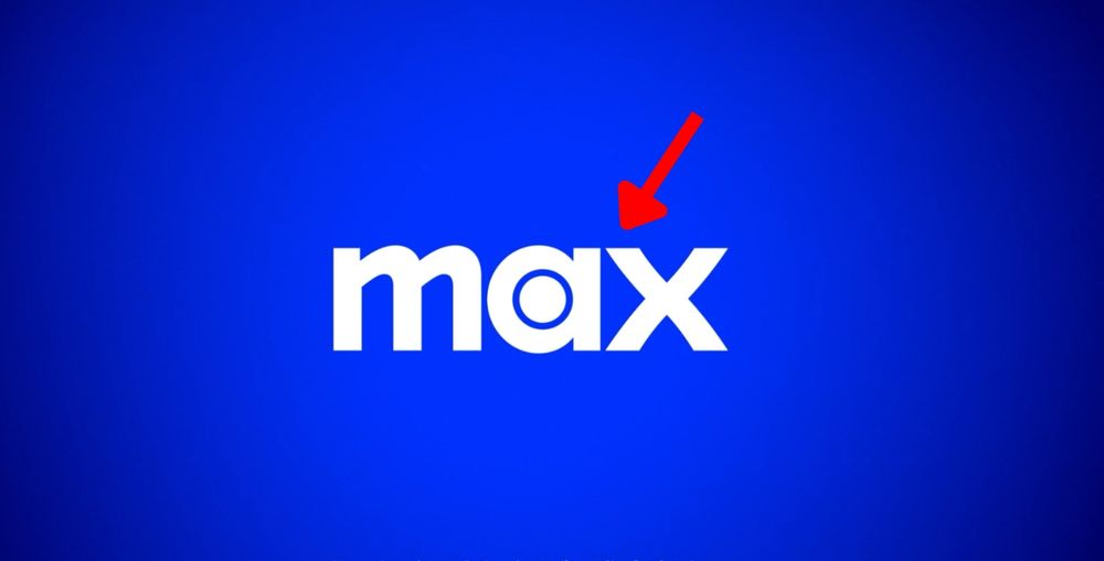 logotipo do max, um fundo azul com letras brancas minúsculas. a letra a usa a variação alfa e possui um círculo no meio. há uma seta apontando para o espaço negativo entre as letras A e X, onde quase se forma um triângulo