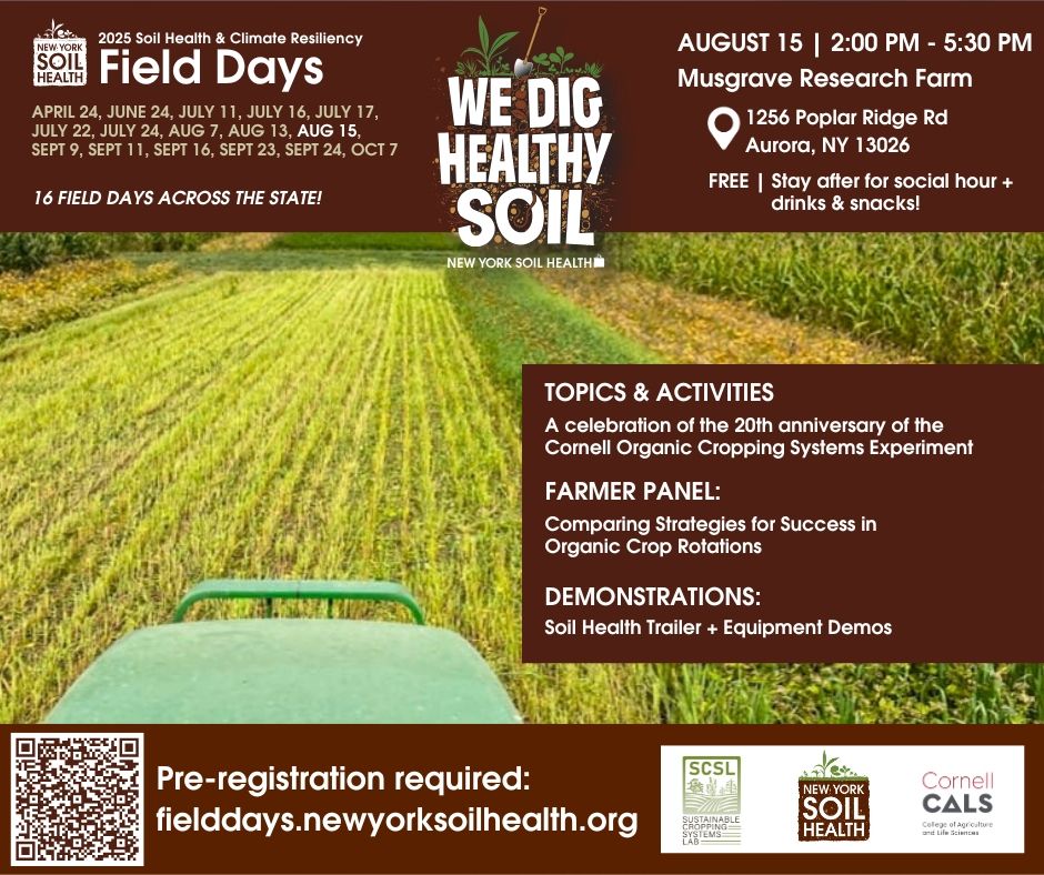 August 15 New York Soil Health Field Day flyer