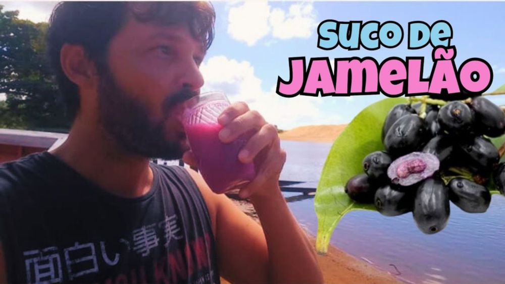 Fazendo um Suco de Jamelão que achei na beira da estrada | Andarilho Capixaba #frutas #jambolão