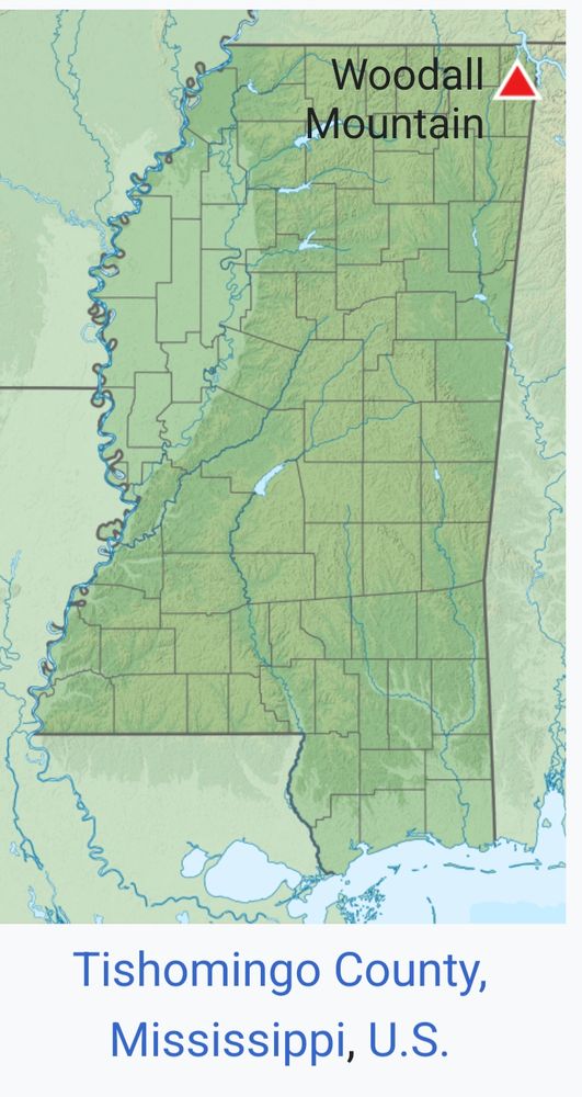 The highest point in Mississippi.
