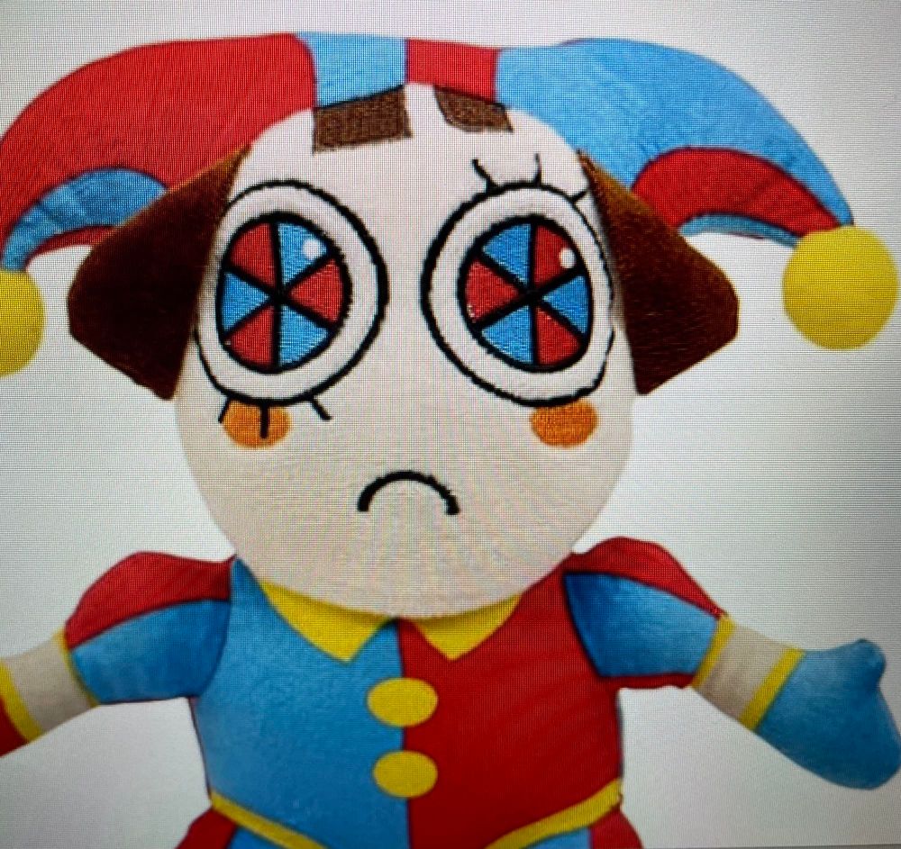 off brand plush of pomni from the amazing digital circus