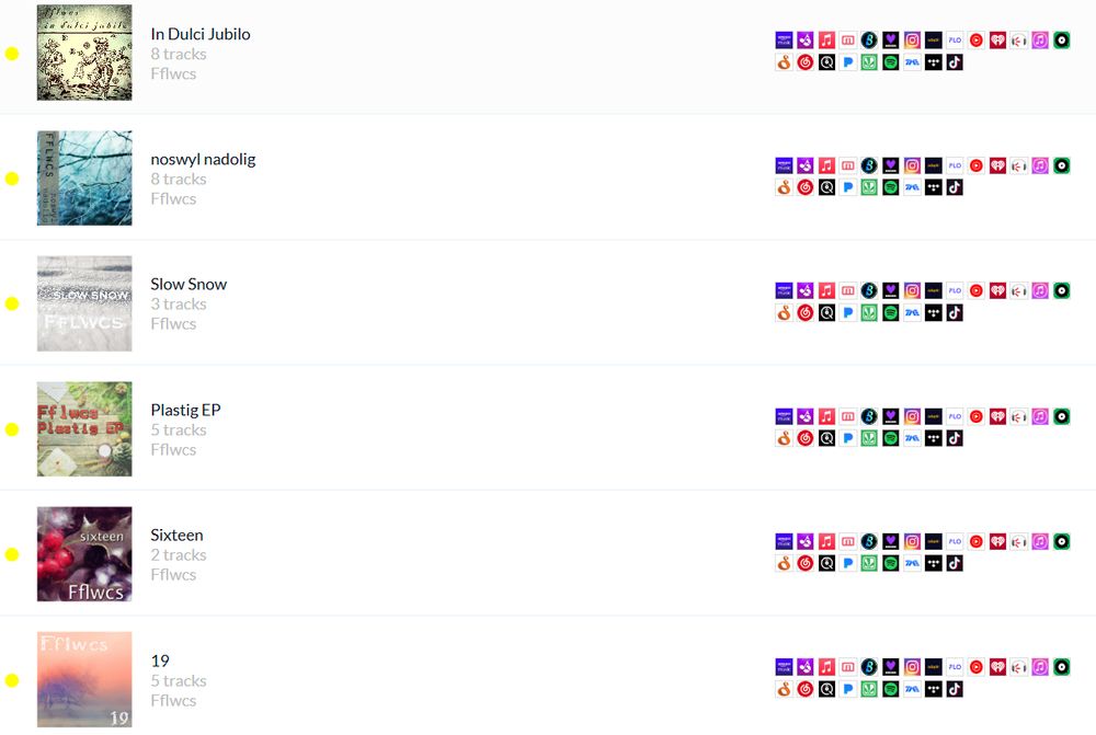 Fflwcs albums waiting to be pushed our to streaming services.