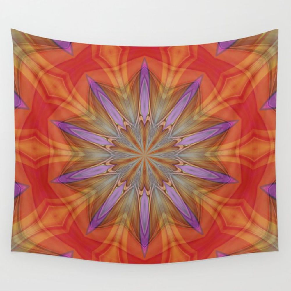 Multicolored Multi-Layered Radial Pattern 1 Wall Tapestry by taiche