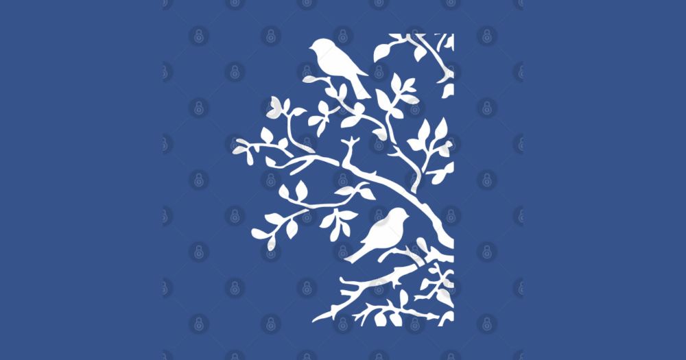 Two Little Birds In A Tree Cut-Out Stencil-Style by taiche