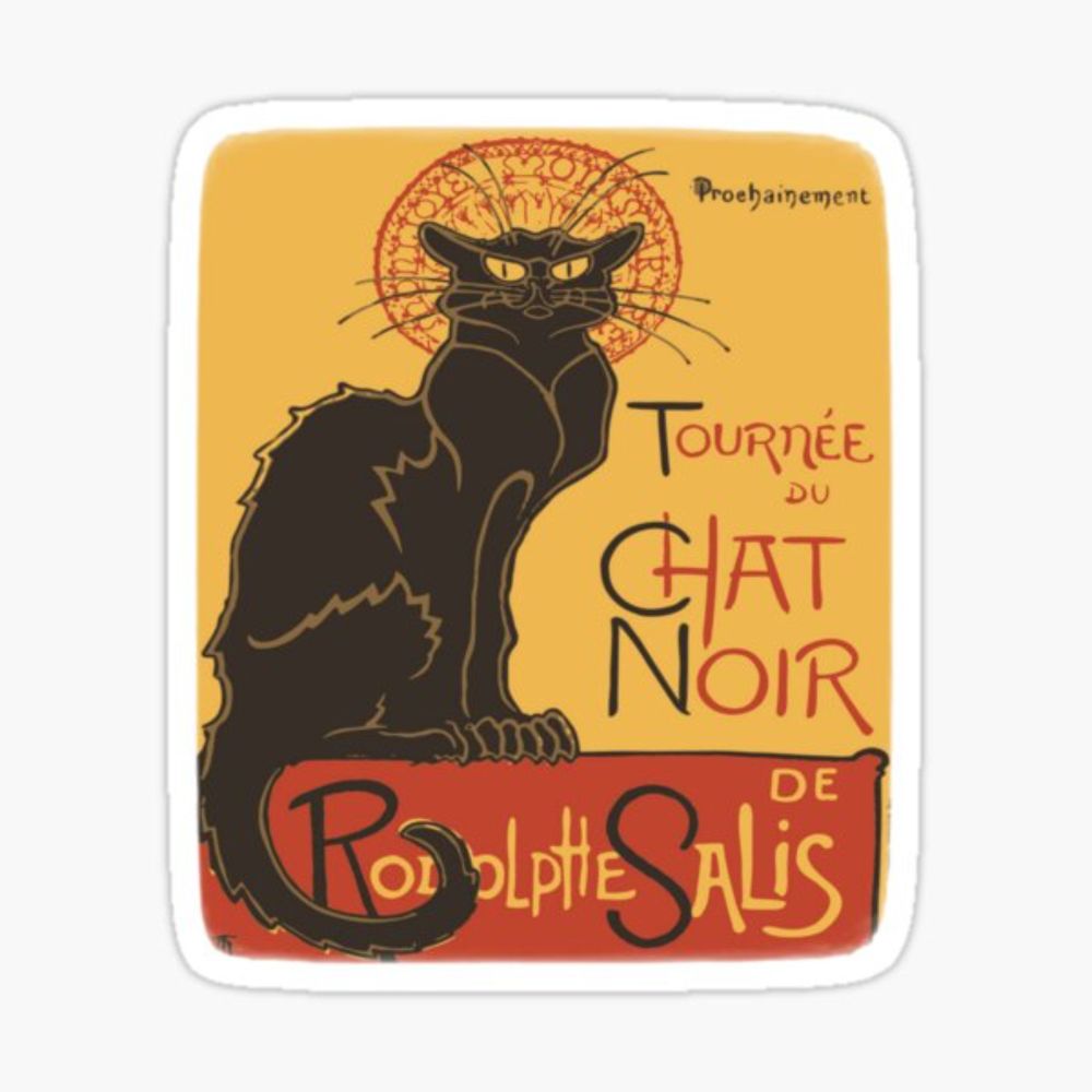 "Soon, the Black Cat Tour by Rodolphe Salis" Sticker for Sale by taiche