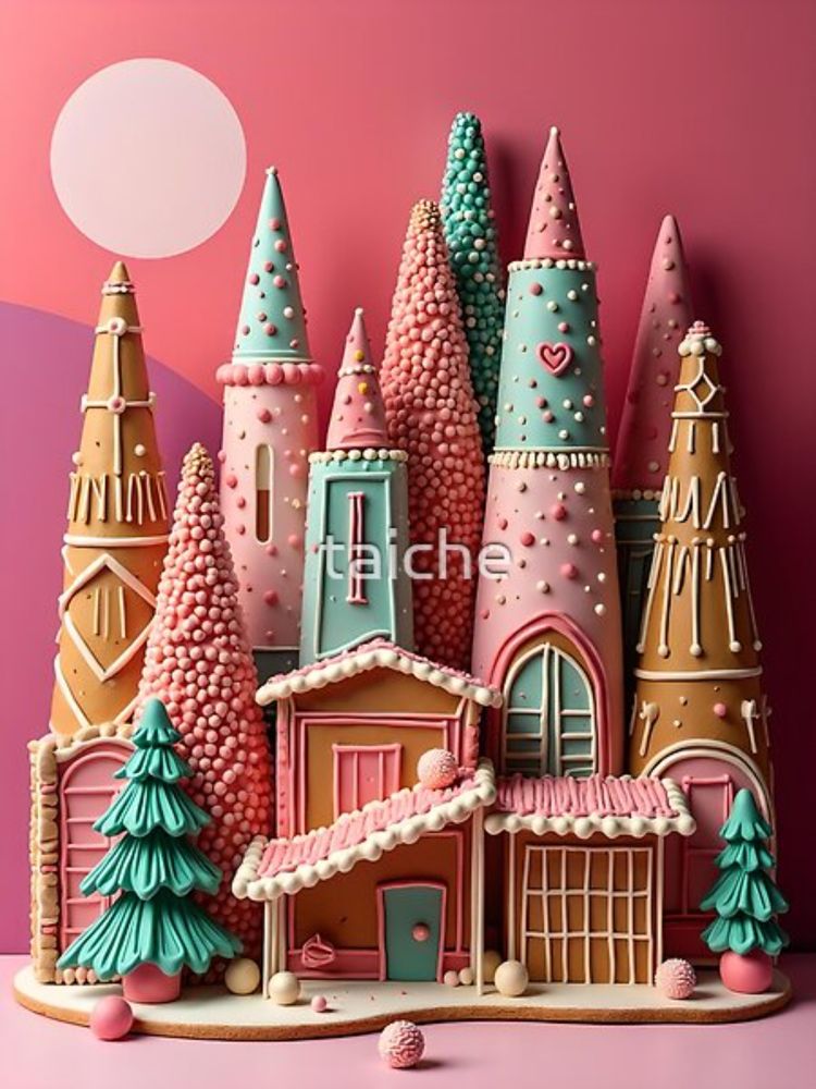 Gingerbread Houses Kitsch Germanic Christmas Village by taiche | Redbubble