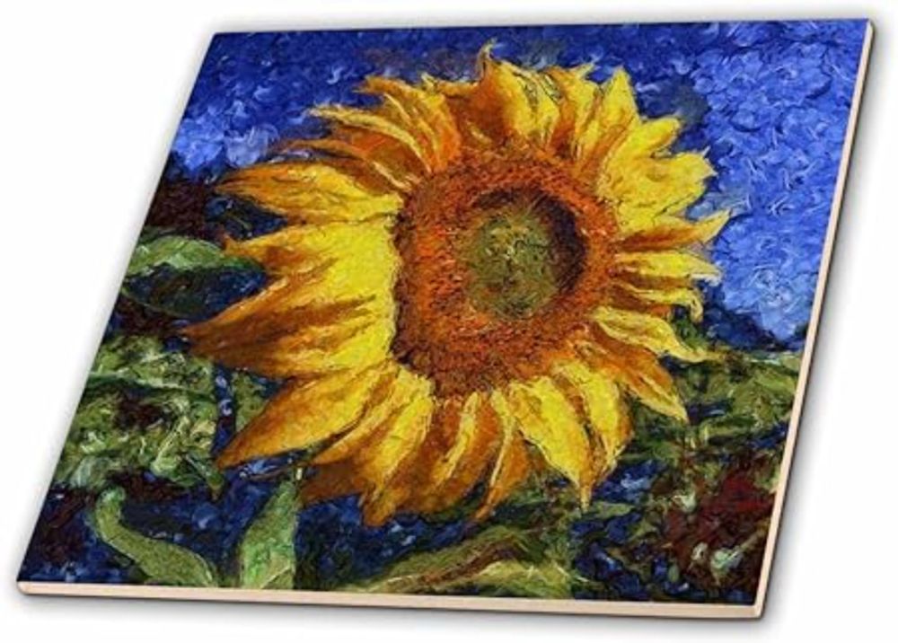 Amazon.com: 3dRose ct_260798_1 Sunflower in Van Gogh Style Ceramic Tiles, 4" : Everything Else